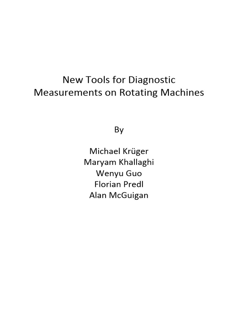 Diagnostic Tools for Rotating Machines | PDF | Dielectric | Insulator ...