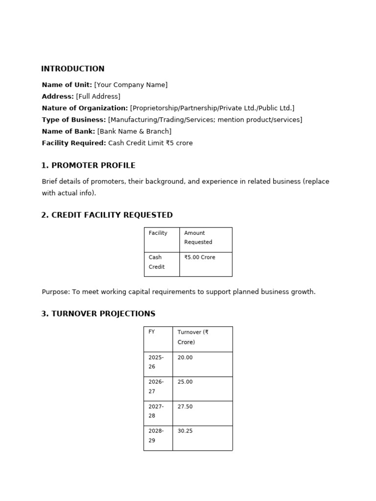 CMA Report for ₹5 Crore CC Limit | PDF | Working Capital | Depreciation
