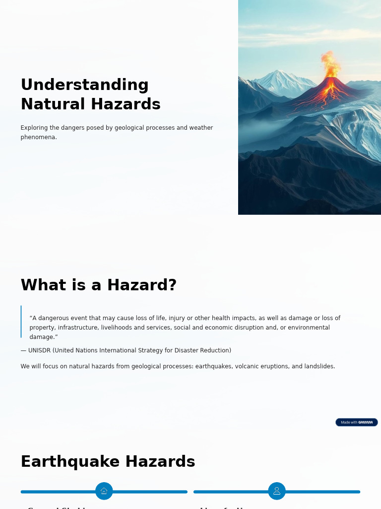 Natural Hazards: Earthquakes, Volcanoes, Landslides | PDF | Natural ...