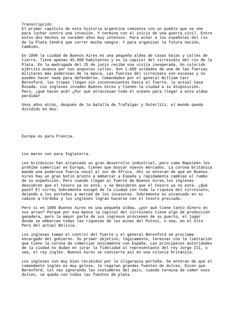 La lucha por la independencia de Argentina | PDF | Buenos Aires | Argentina
