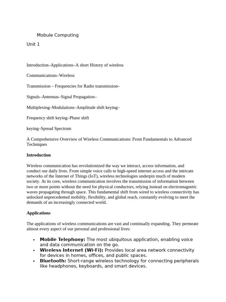 Overview of Wireless Communication | PDF | High Frequency | Radio ...
