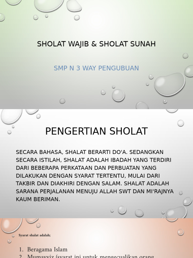 SHOLAT Pengertian Sholat, Rukun Sholat, Macam Macam Sholat Sunah Dan ...