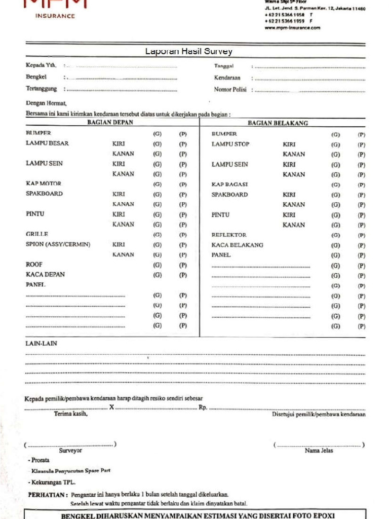 Laporan Hasil Survey (FORM) | PDF