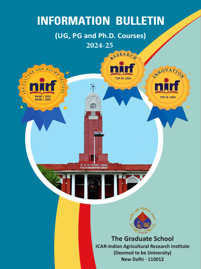ICAR-IARI Admission Bulletin 2024-25 | PDF