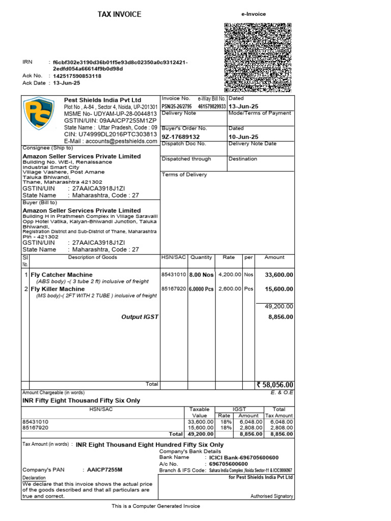 HSN Codes for Fly Catcher & Killer Machines | PDF | Invoice ...