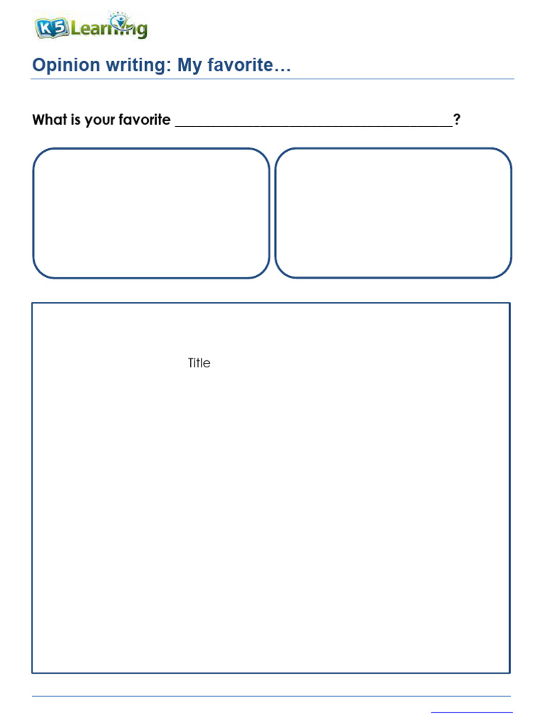3rd Grade Opinion Writing Worksheet | PDF