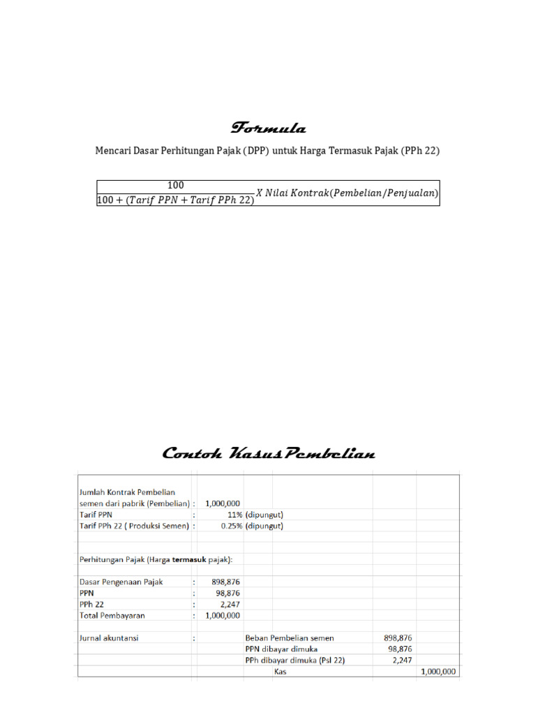 Contoh DPP dan Faktur Pajak 12% | PDF