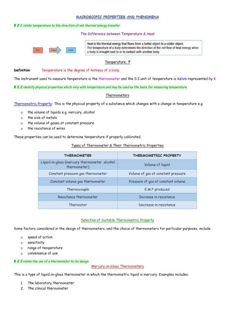 Understanding Temperature and Thermometers | PDF | Thermometer ...