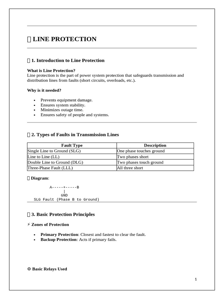 Fault Detection Methods in Line Protection | PDF | Relay | Electromagnetism