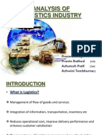 Analysis of Logistics Industry: Presented By:-Pravin Rathod (35) Ashutosh Patil (36) Ashwini Tembhurne