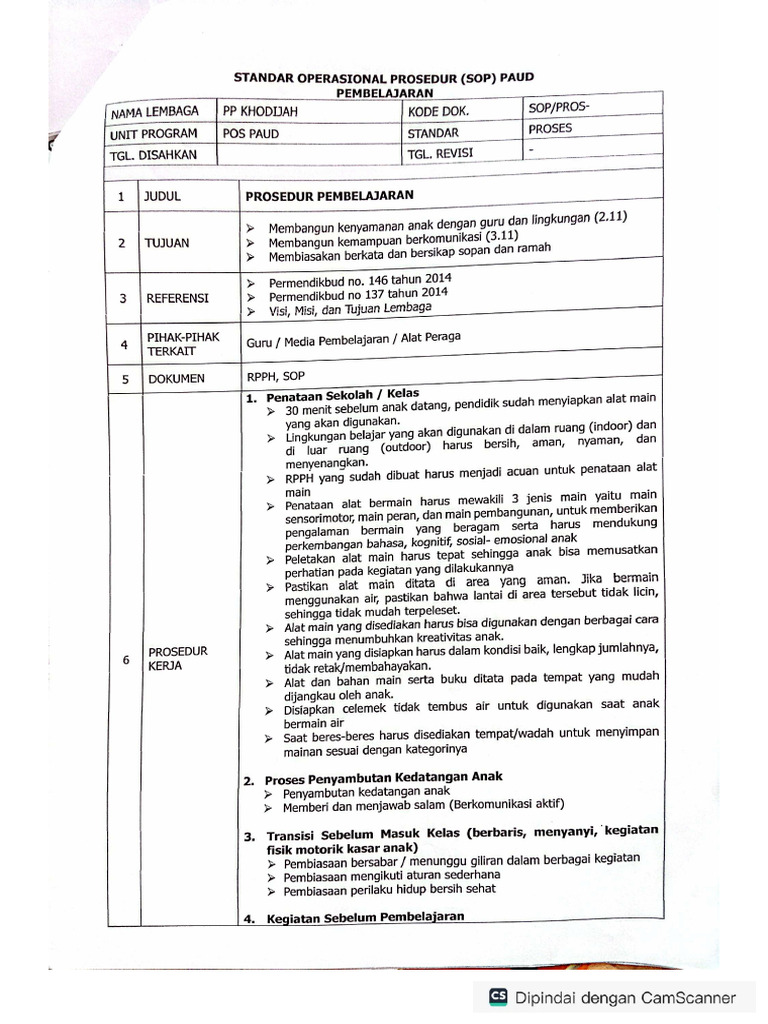 Sop Pembelajaran Pdf