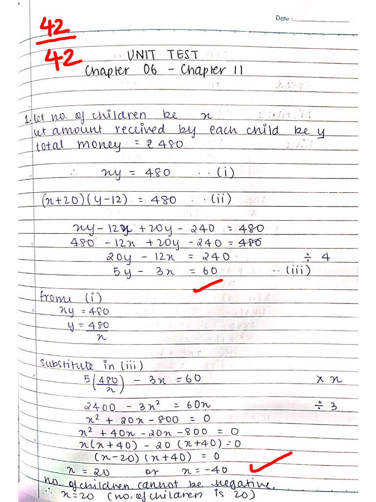Harshika UNIT TEST (CHP 06 - CHP 11) | PDF