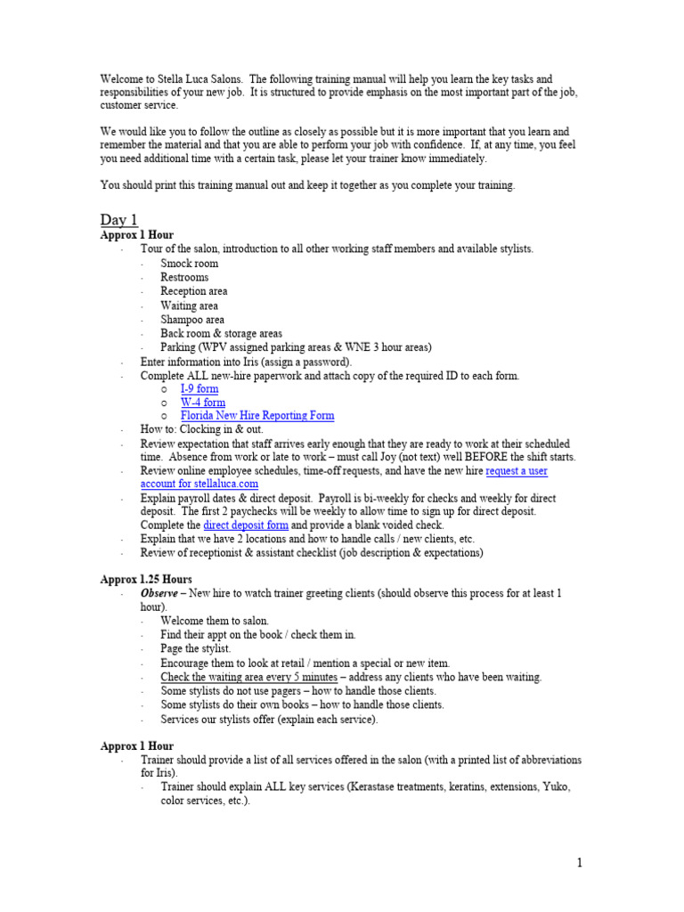 Stella Luca Salon Training Manual | PDF