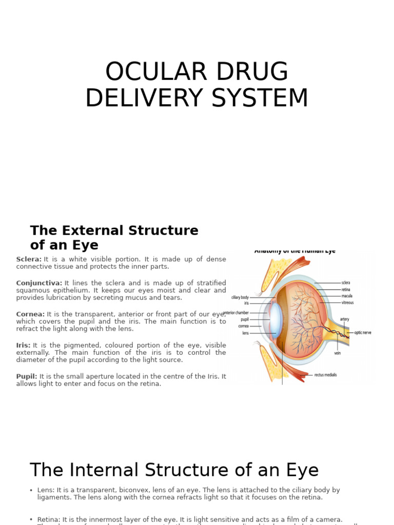 Ocular Drug Delivery Systems Explained | PDF | Cornea | Retina