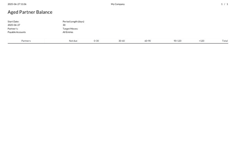 Aged Partner Balance Report | PDF
