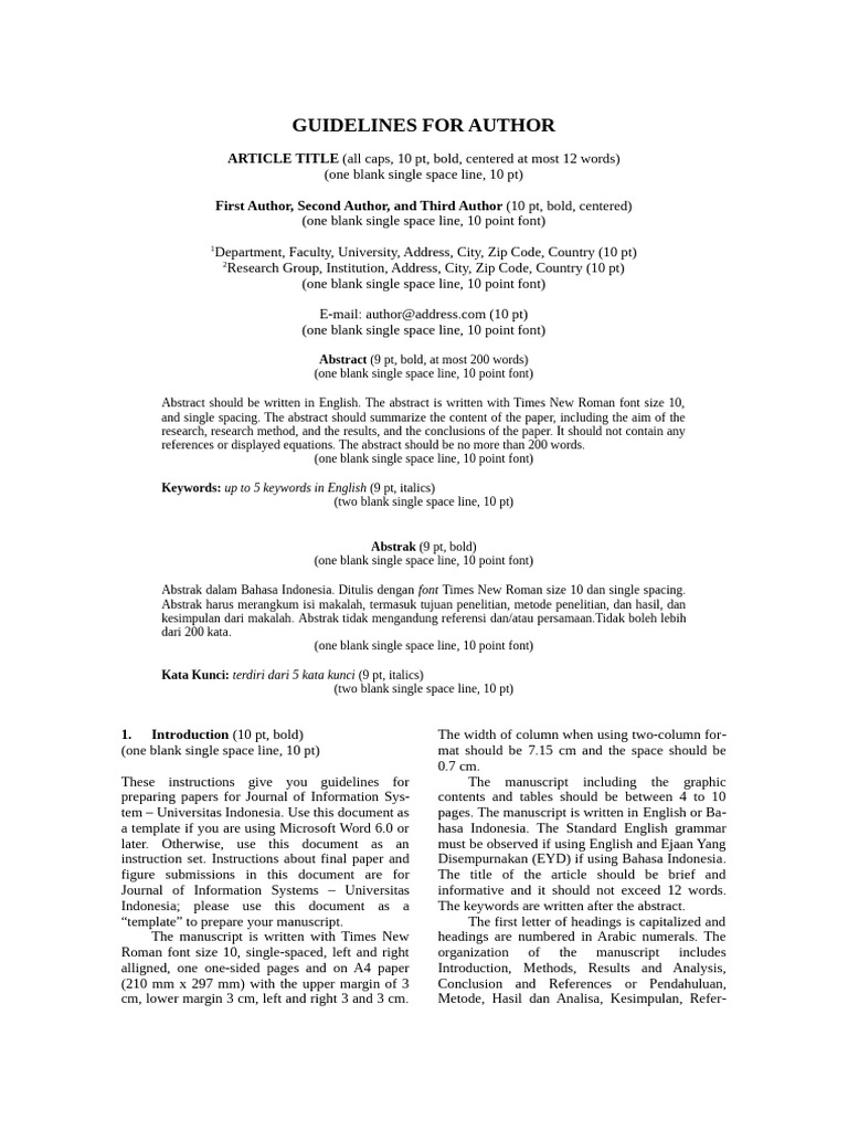 Journal Submission Guidelines Template | PDF | Thesis | Written ...