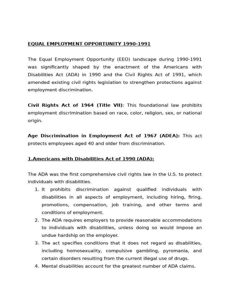 Equal Employment Opportunity | PDF