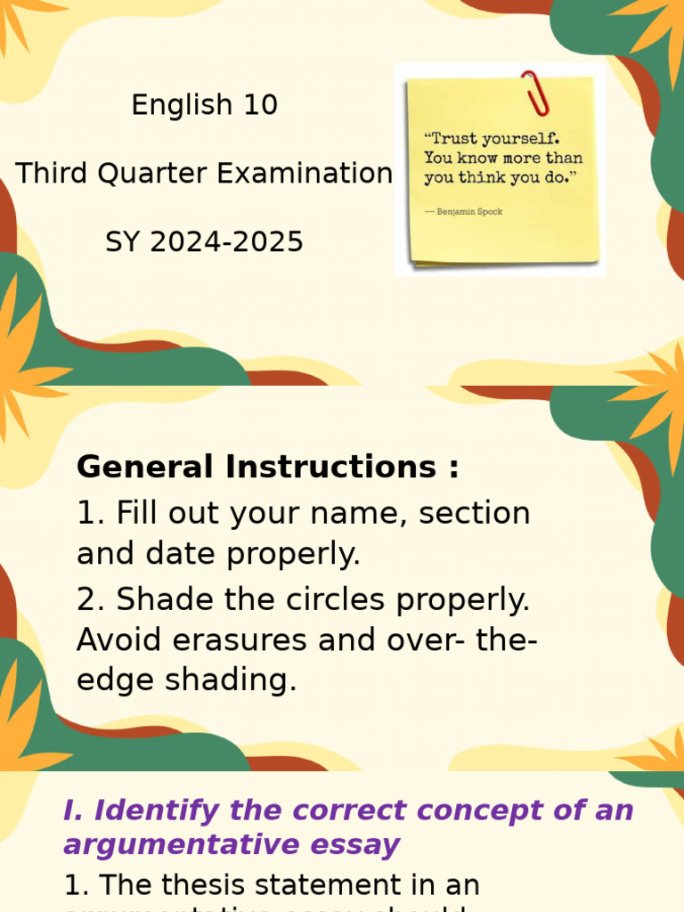 Argumentative Essay Exam Guide | PDF | Essays | Educational Technology