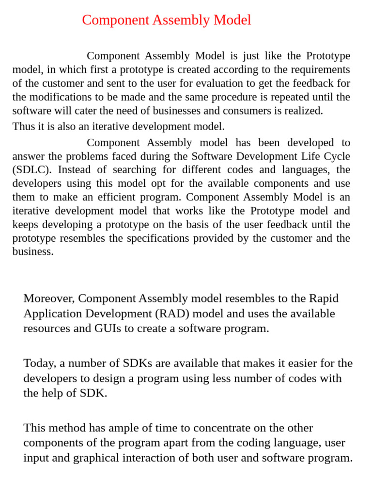 Component Assembly Model in Software Development | PDF | Class ...