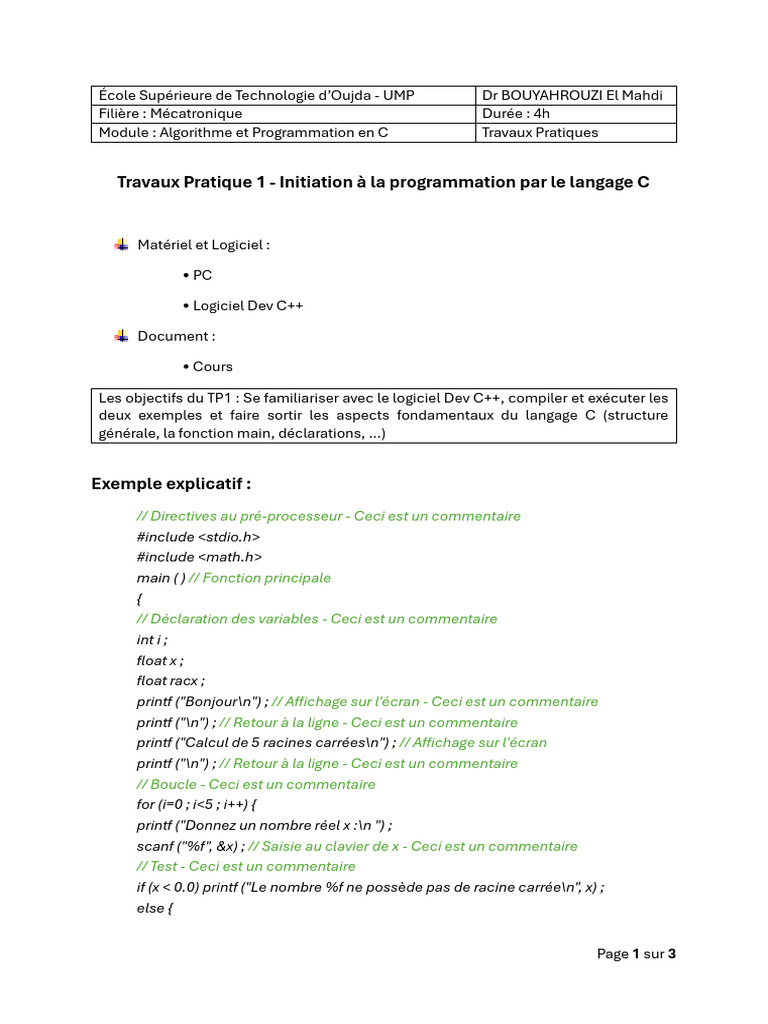 Initiation à la programmation en C | PDF | Programmation informatique ...