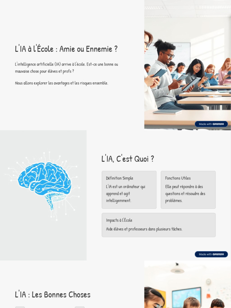 L'IA à l'École : Avantages et Risques | PDF | Intelligence artificielle ...