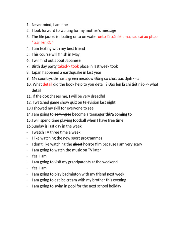 Daily Life Reflections and Plans | PDF