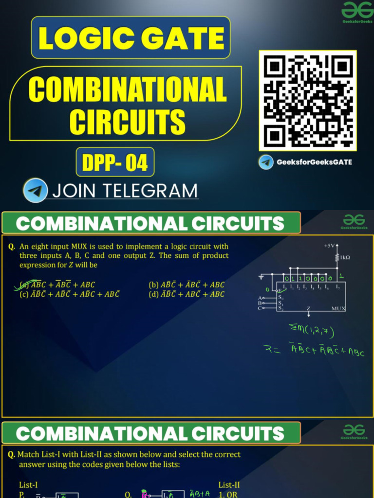 Combinational Circuit DPP Solution 1 | PDF