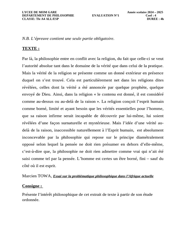 Conflit entre philosophie et religion | PDF