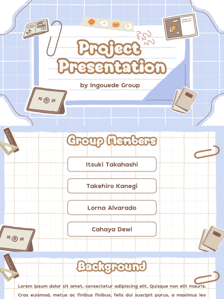 Blue and Brown Cute Pastel Plaid Group Project Presentation | PDF