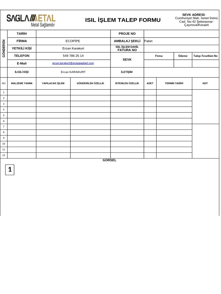Isil İşlem Kabul Form | PDF