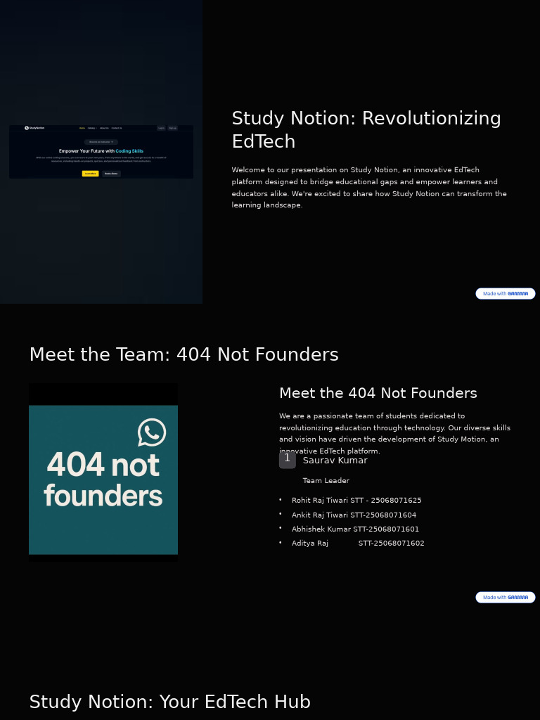 Study Notion: Transforming EdTech Access | PDF | Web Application ...