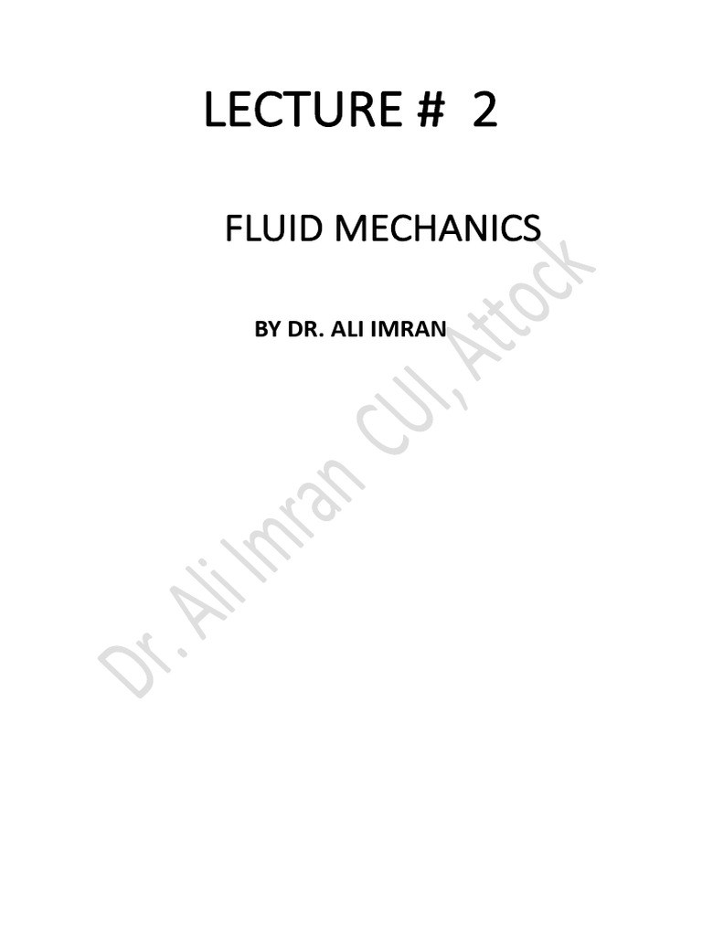 FM Lec 2 | PDF | Fluid Dynamics | Viscosity