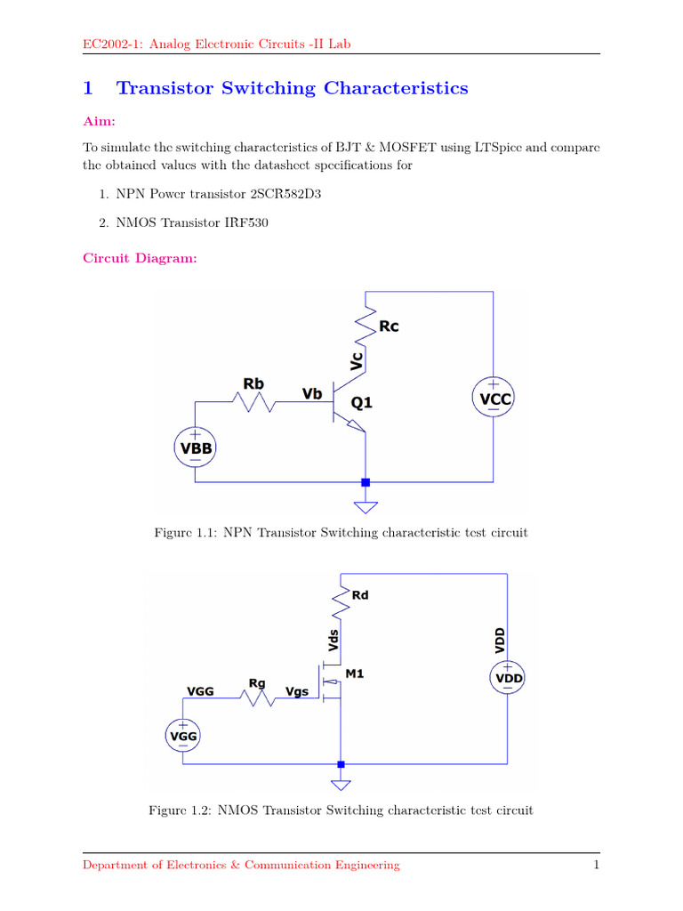 Transistor Switching Characteristics Lab | PDF | Bipolar Junction ...