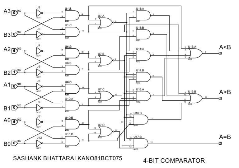 4-Bit Comparator Circuit Diagram | PDF | Transport Infrastructure ...