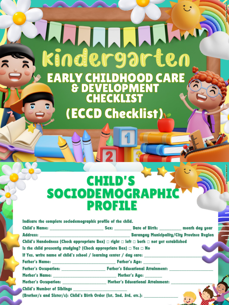 ECCD Checklist for Child Assessment | PDF | Hand | Linguistics