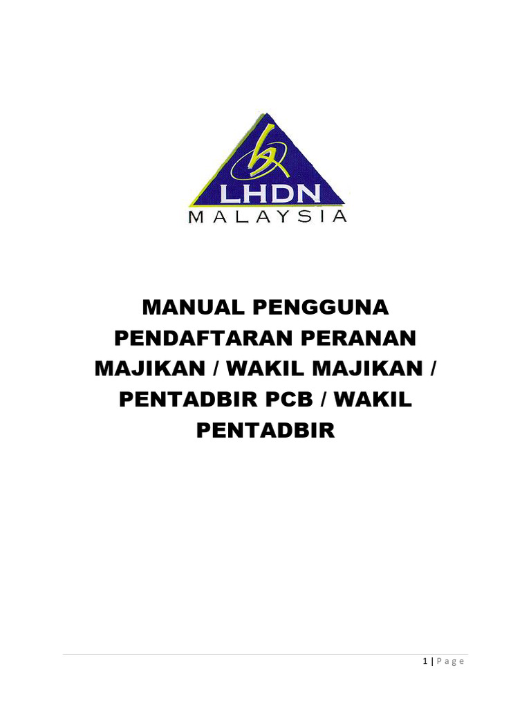 Manual Pengguna-Pendaftaran Peranan Di MyTax (Bahasa Melayu) | PDF