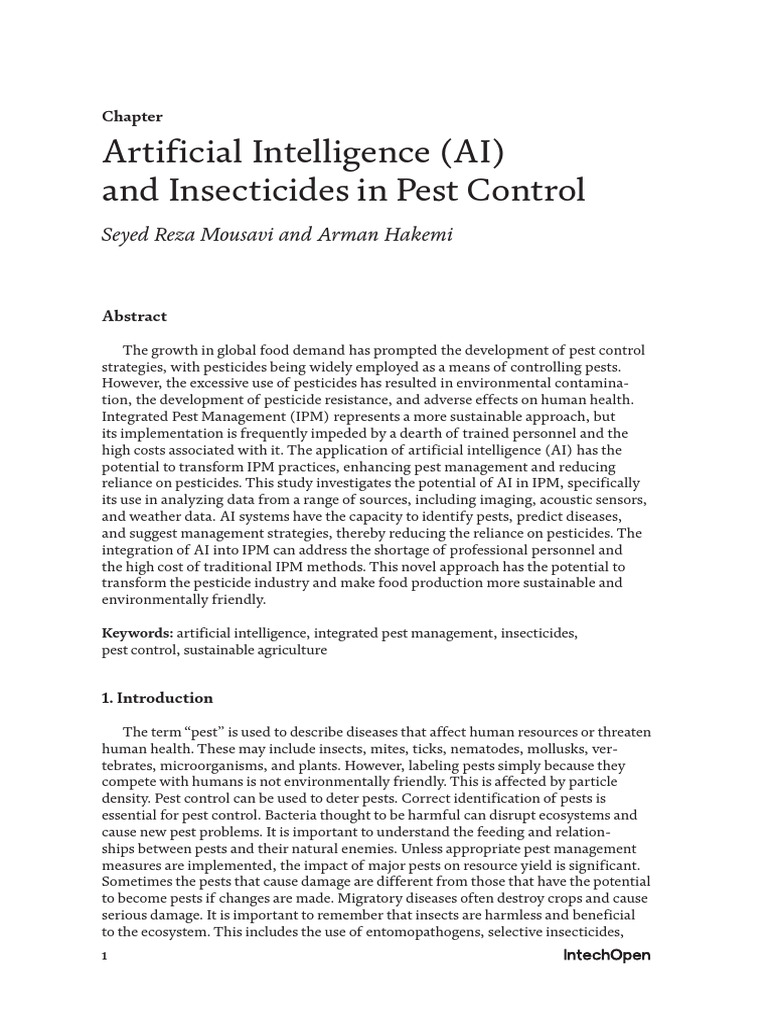 Artificial Intelligence AI and Insecticides in Pes | PDF