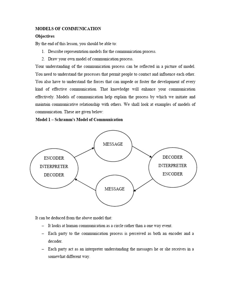 Understanding Communication Models | PDF | Communication | Nonverbal ...