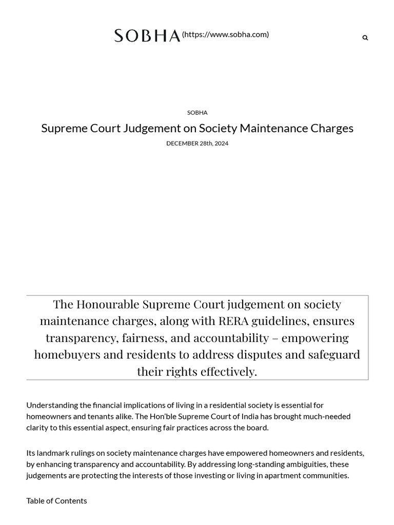 Supreme Court Ruling on Maintenance Charges | PDF | Alternative Dispute ...