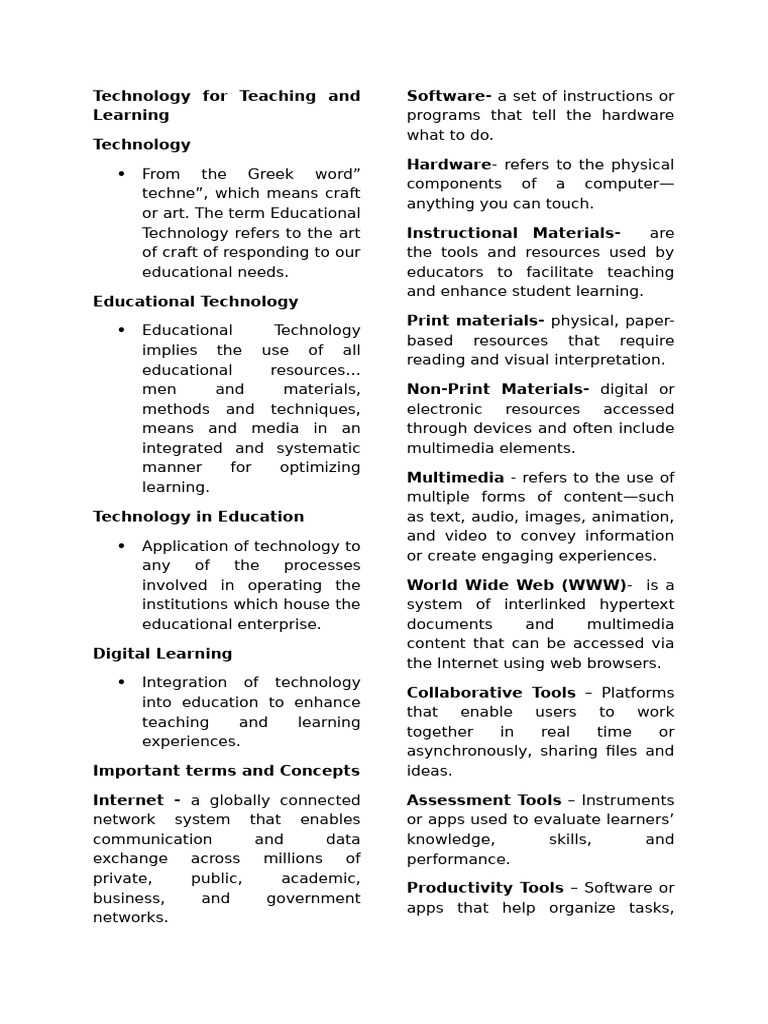 Technology For Teaching and Learning | PDF | Educational Technology ...