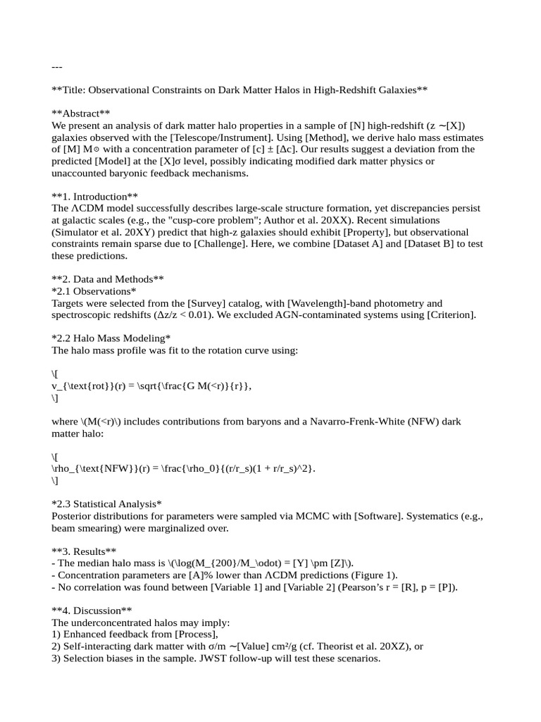 Observational Constraints On Dark Matter Halos in High-Redshift ...