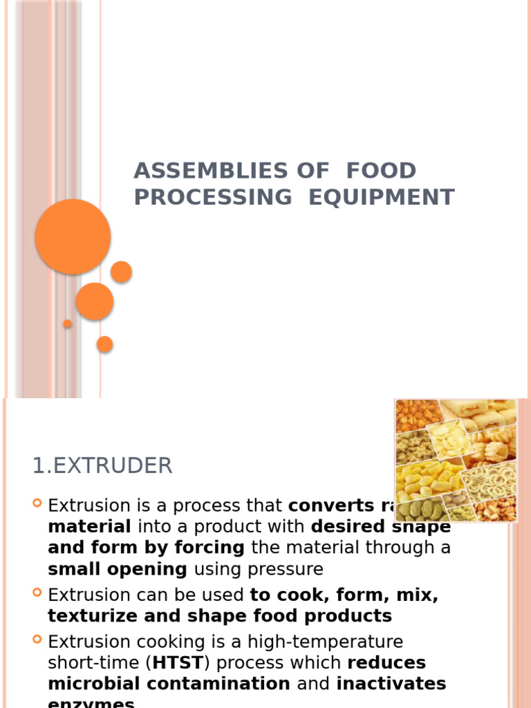 Assemblies of Food Processing Equipment | PDF | Extrusion | Mechanical ...
