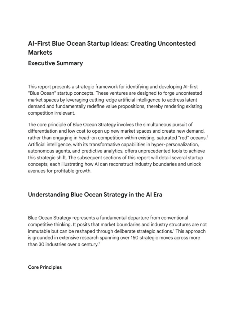 AI-Driven Blue Ocean Startup Strategies | PDF | Artificial Intelligence ...