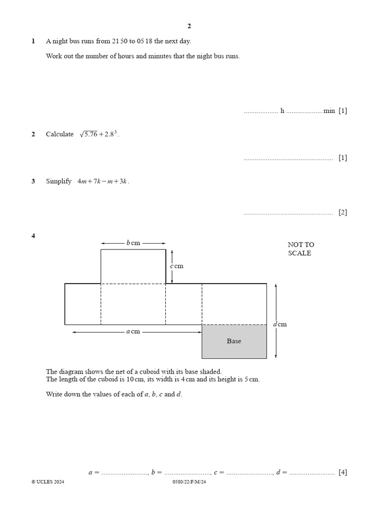 Night Bus Schedule and Math Problems | PDF | Area | Quadratic Equation
