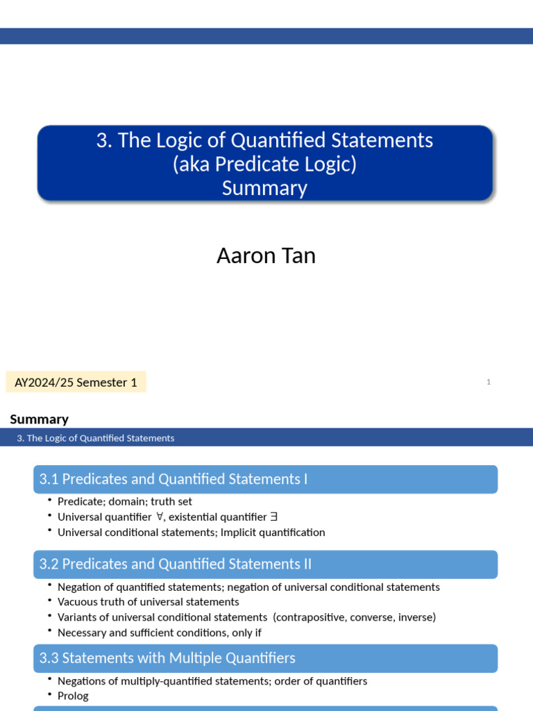 Logic of Quantified Statements | PDF | First Order Logic | Metalogic