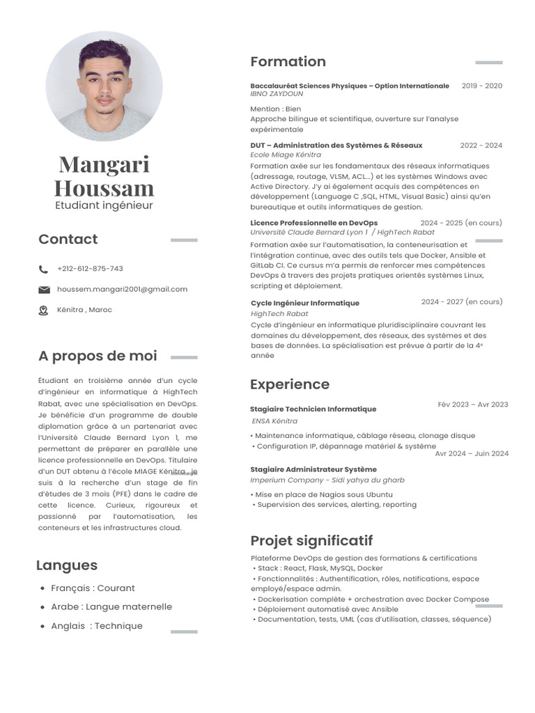 Profil d'étudiant en DevOps à Rabat | PDF | Logiciel | Informatique