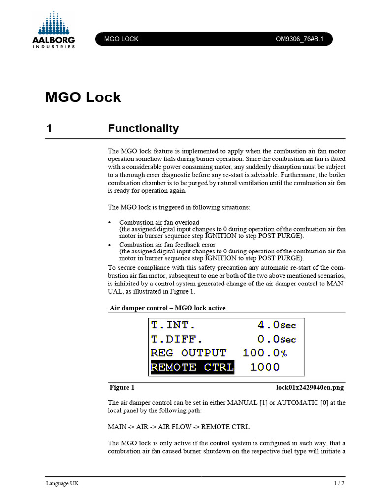 MGO LOCK Functionality | PDF | Feedback | Engines