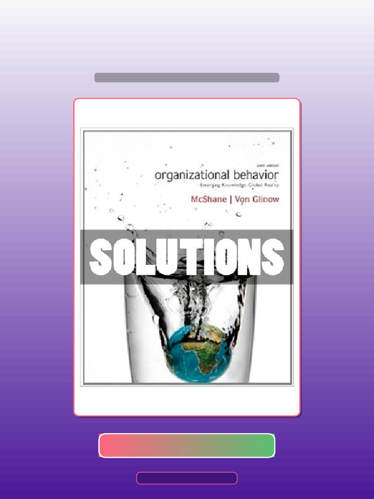 Organizational Behavior 6 Ed McShane Ebook and TestBank Bundle Download ...