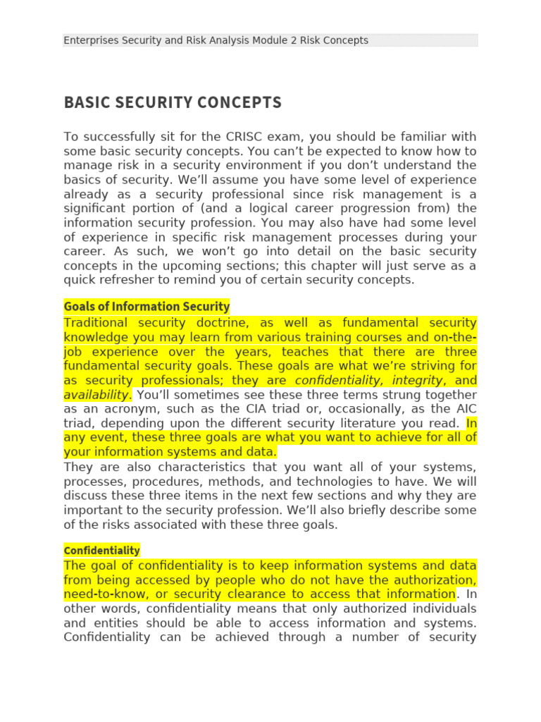 Risk Management Basics for CRISC Exam | PDF | Risk | Information Security