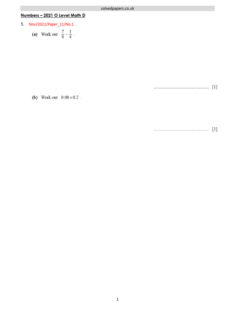 2021 Numbers O Level 4024 | PDF